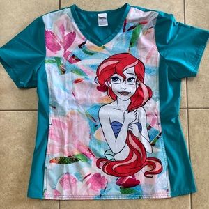 Women’s Scrub Top. Cherokee Tooniforms Size M. Gently used. Ariel Little Mermaid